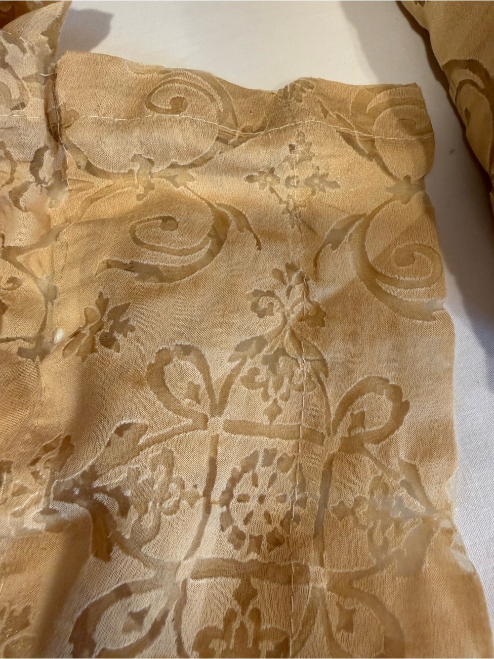 Elegant Beige Lace Sheer Curtain Set of 2 Panels - Home Accents - Picture 8 of 8
